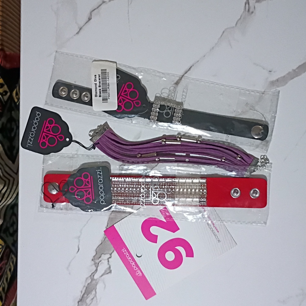 Paparazzi Red and Purple Black Bracelets